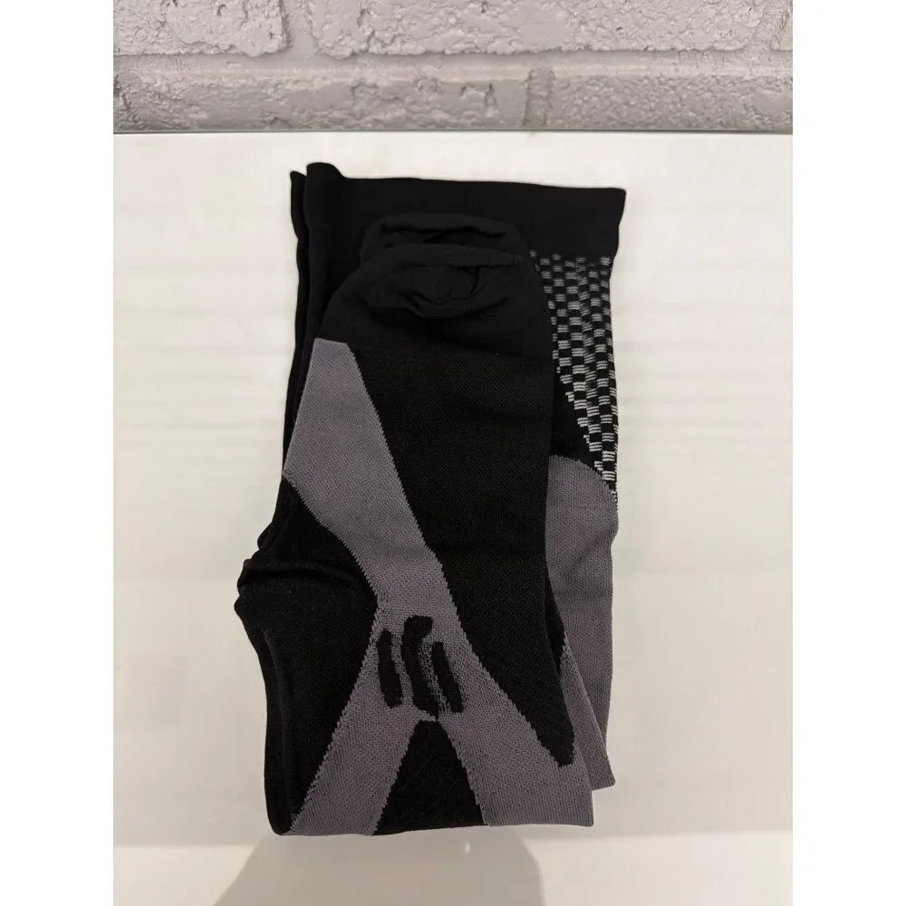 DZsocoki Unisex Black/ Gray Compression Socks Size XL-4XL